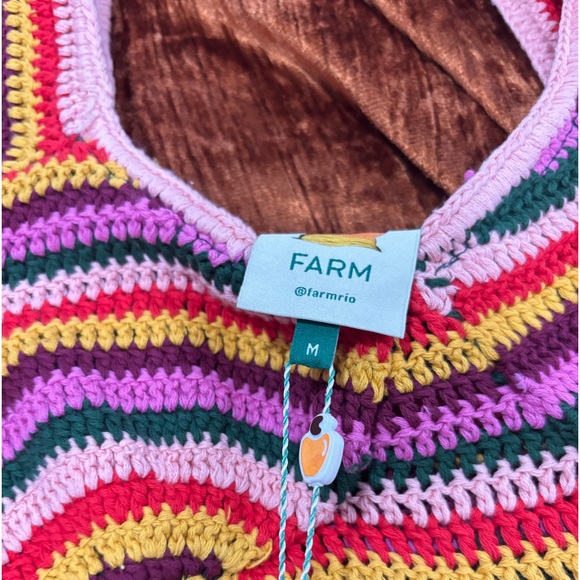 Farm Rio Paloma Crochet Midi Dress Multicolor Size M NWT - Picture 4 of 6